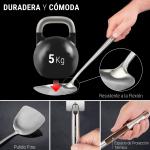 Small Yosukata Sartén Wok de Acero al Carbono Negro de 34cm + Juego de Espátula y Cucharón para wok de 43cm