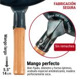 Small Yosukata Wok de Acero al Carbono Azul de 34 cm + Tapa para Wok de 32.5 cm - Tapadera para Wok de Acero Inoxidable