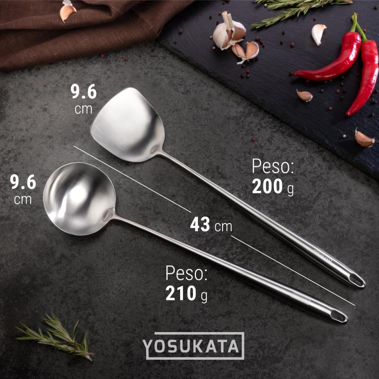 Yosukata Juego de Espátula y Cucharón para wok de 43cm