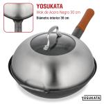 Small Yosukata Tapa para Wok de 29 cm - Tapadera para Wok de Acero Inoxidable