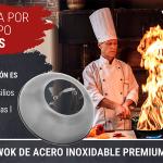 Small Yosukata Tapa para Wok de 29 cm - Tapadera para Wok de Acero Inoxidable