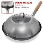 Small Yosukata Tapa para Wok de 32.5 cm - Tapadera para Wok de Acero Inoxidable