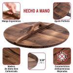 Small Yosukata Tapa de Madera de 34cm para Woks de Acero al Carbono y Hierro Fundido