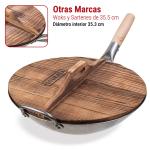 Small Yosukata Tapa de Madera de 36cm para Woks de Acero al Carbono y Hierro Fundido