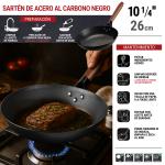 Small Yosukata Sartén de Acero al Carbono Negro de 26cm