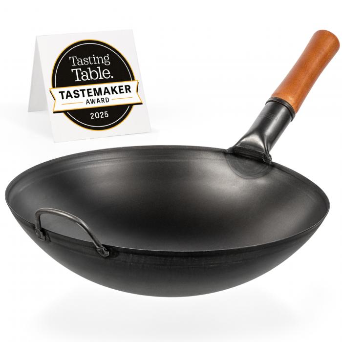 Yosukata Sartén Wok de Acero al Carbono Negro de 36cm