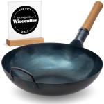 Small Yosukata Wok de Acero al Carbono Azul de 34 cm